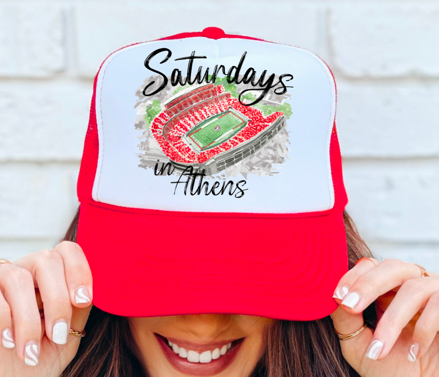 Saturdays In Athens Football Trucker Hat Georgia Bulldogs: One Size