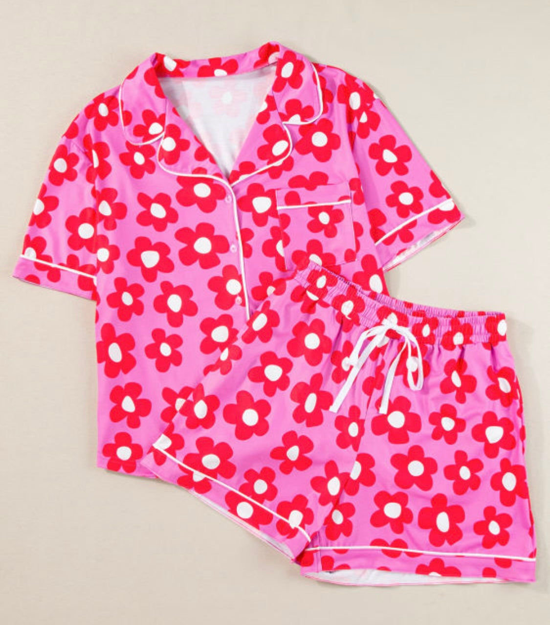 Flower Print Pajamas Set
