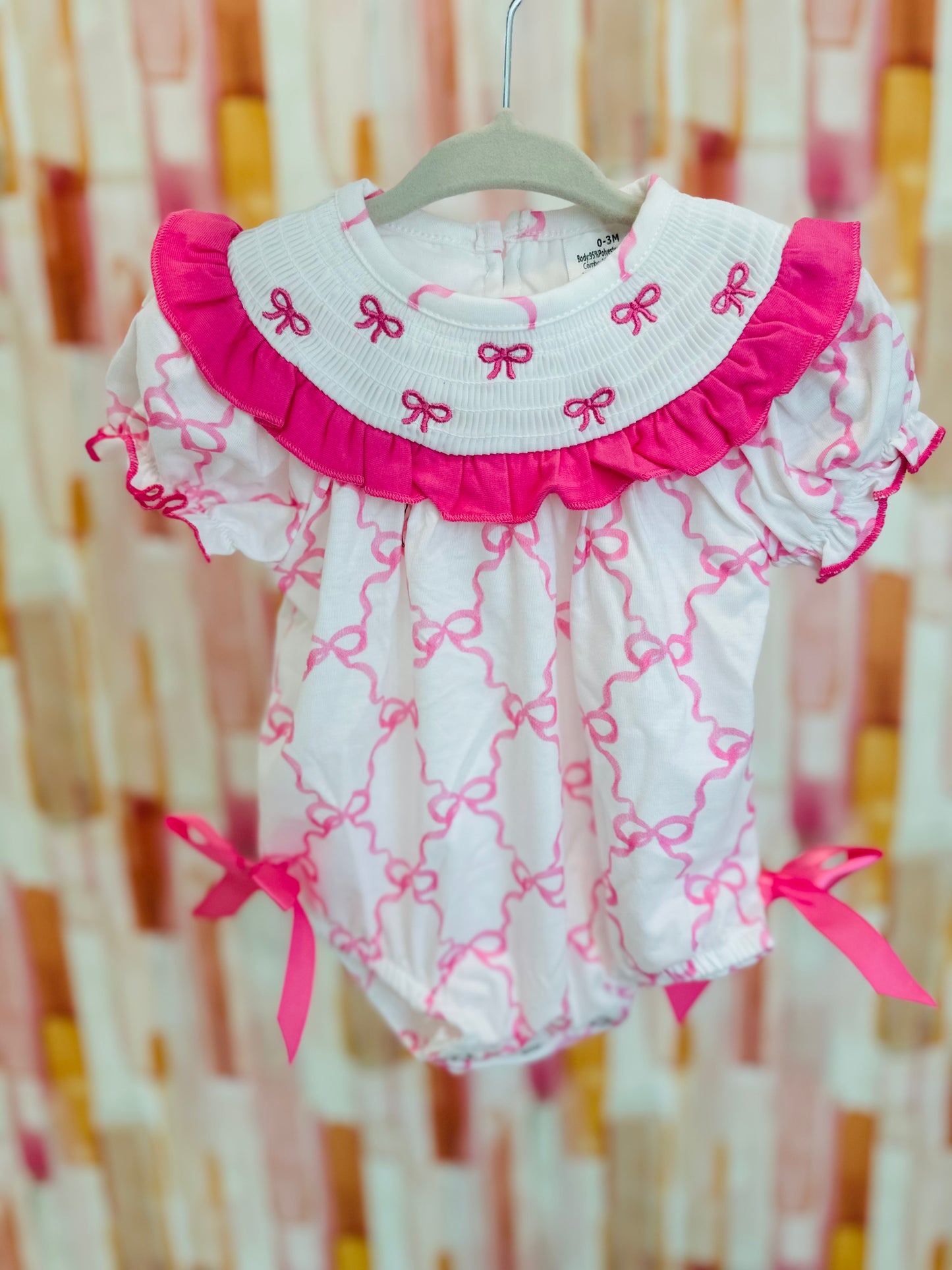 Pink & White Bow Bubble