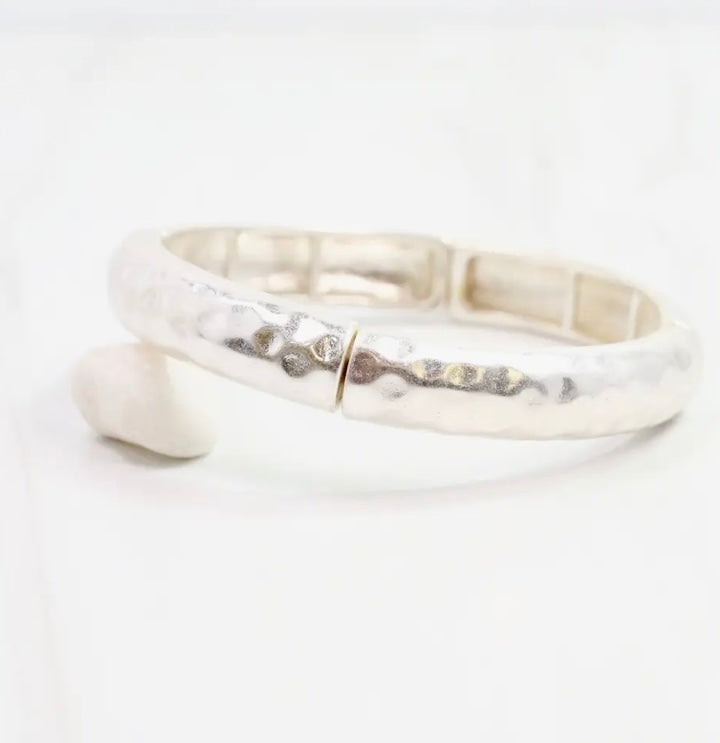Silver Hammered Bracelet