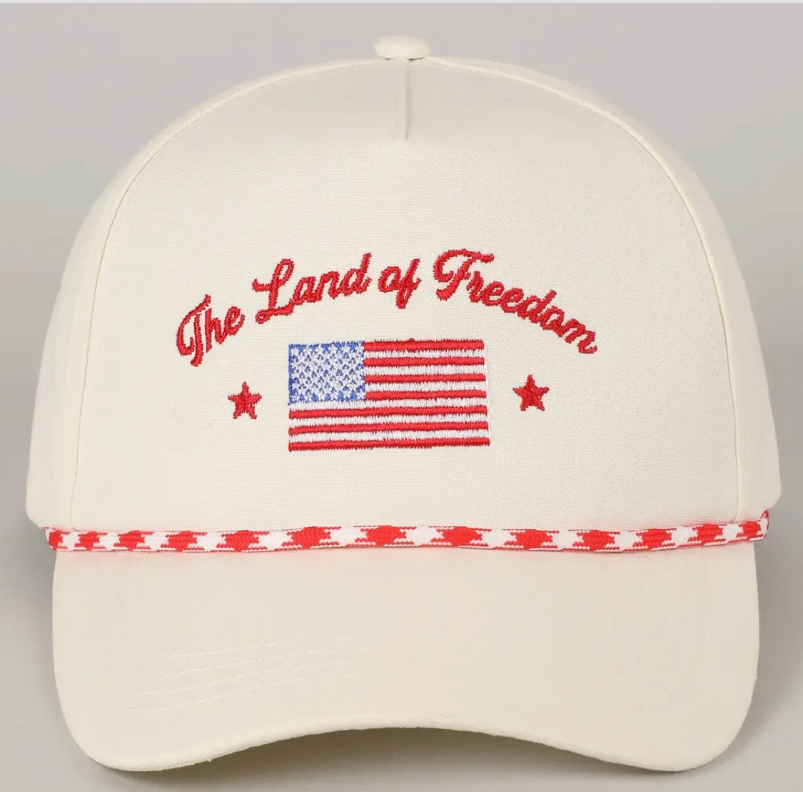 Red USA Roped Hat