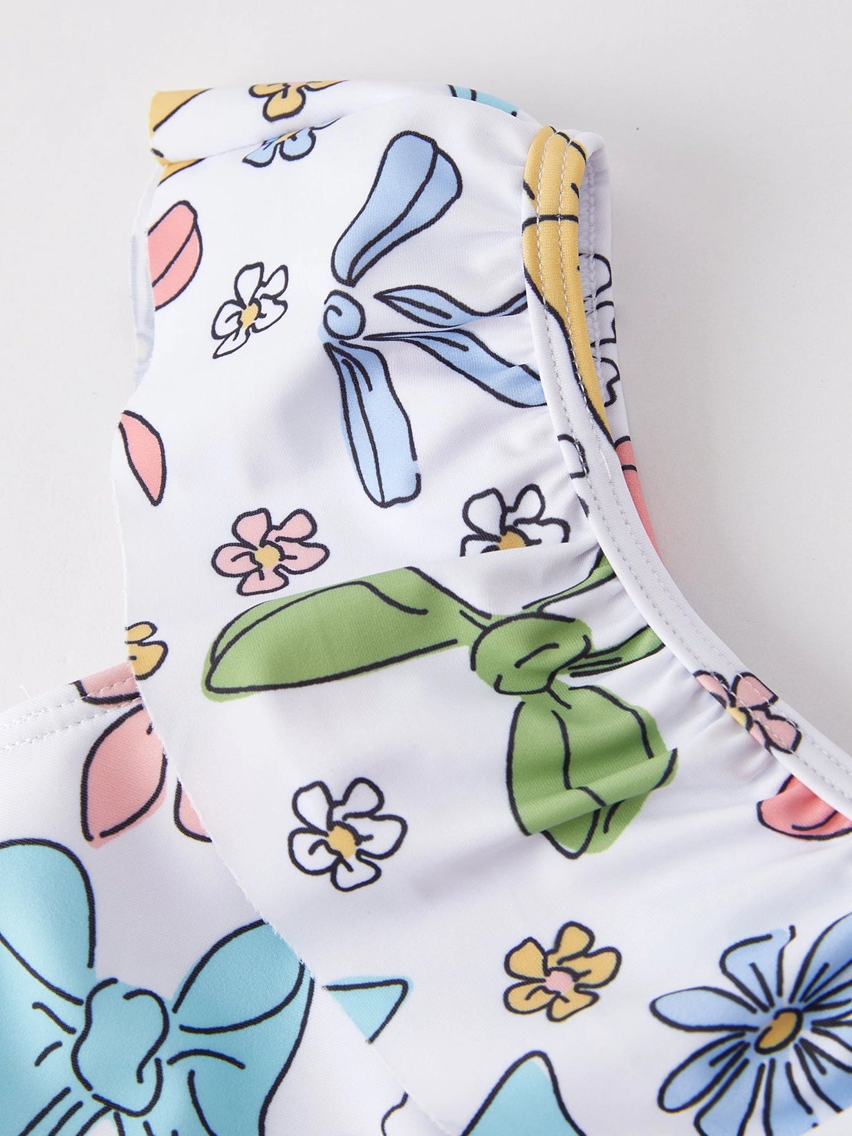 Colorful Bow Girls Bathing Suit