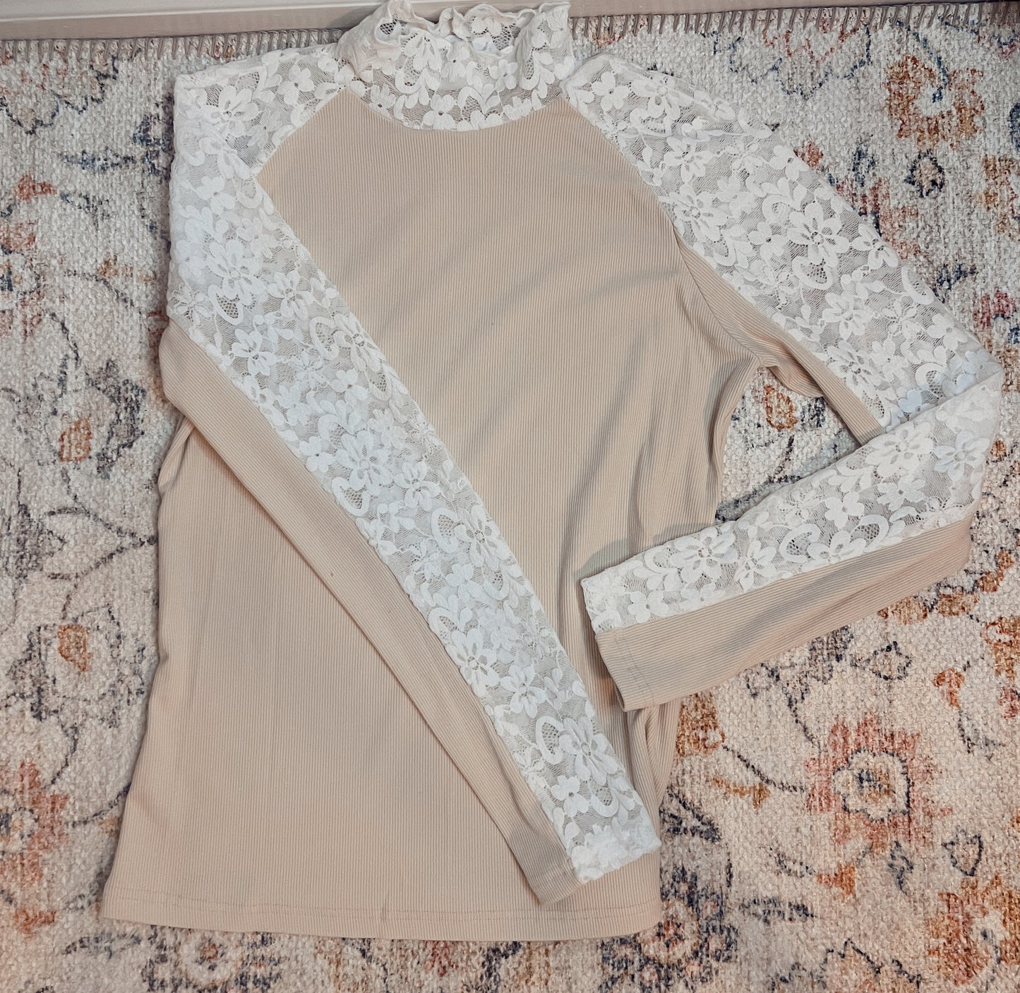 Lace Floral Long Sleeve Top