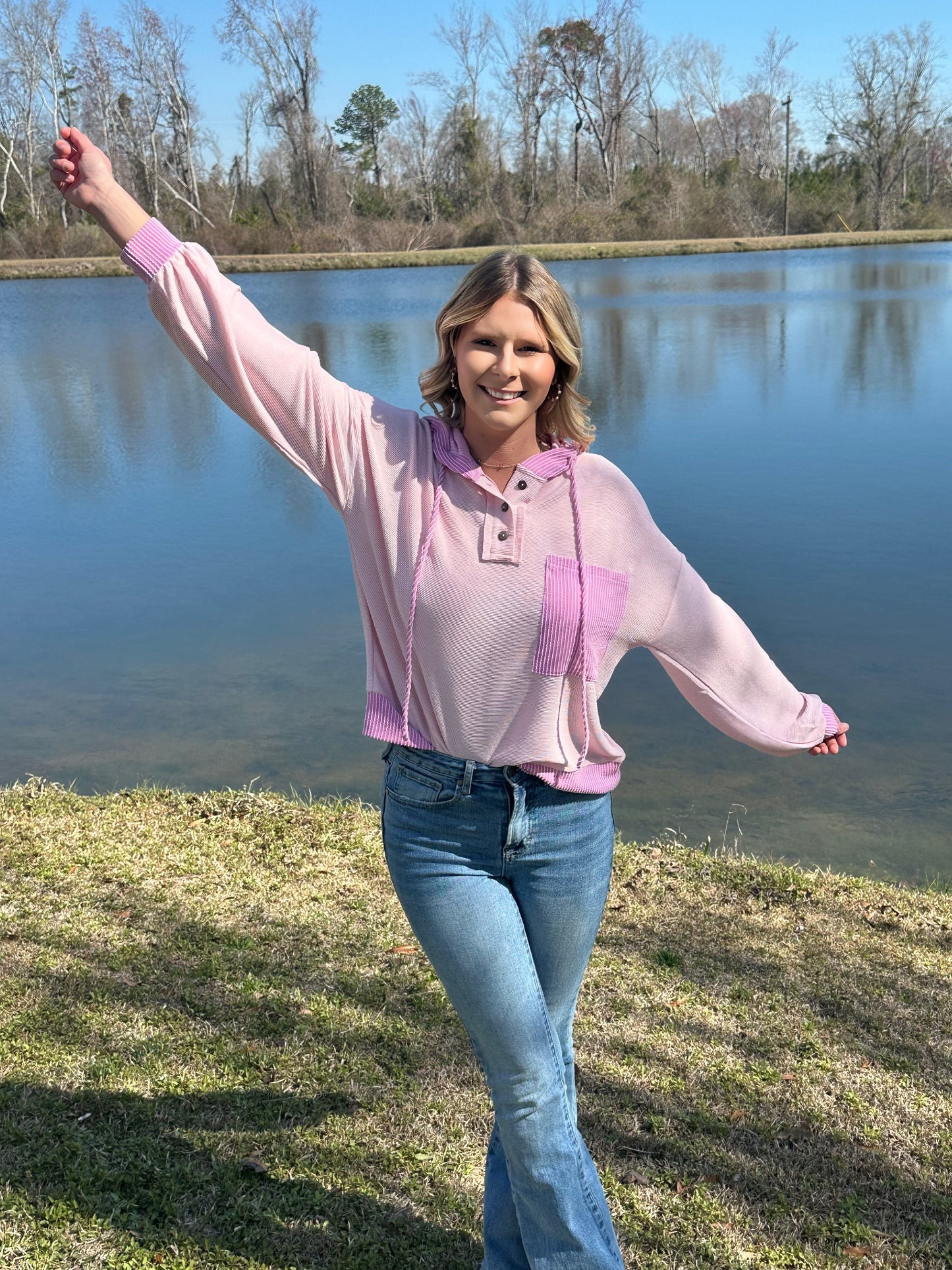Light Pink Hooded Pullover