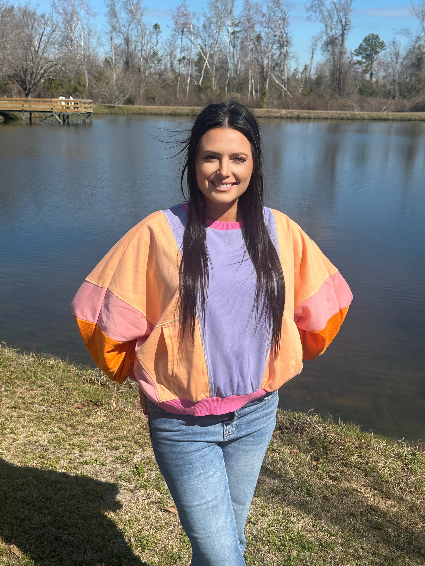 Multicolor Oversized Top