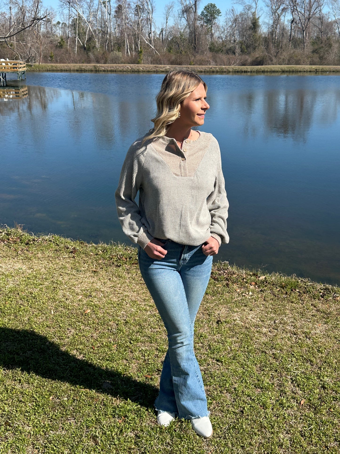 Loose Fitting Beige Sweater