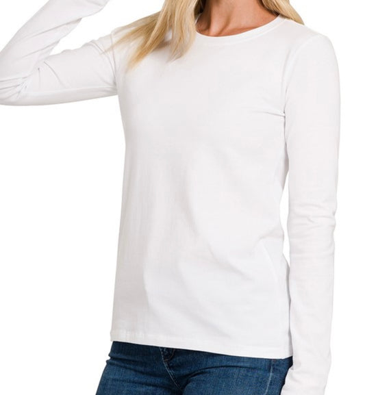 Cotton Crew Neck Long Sleeves