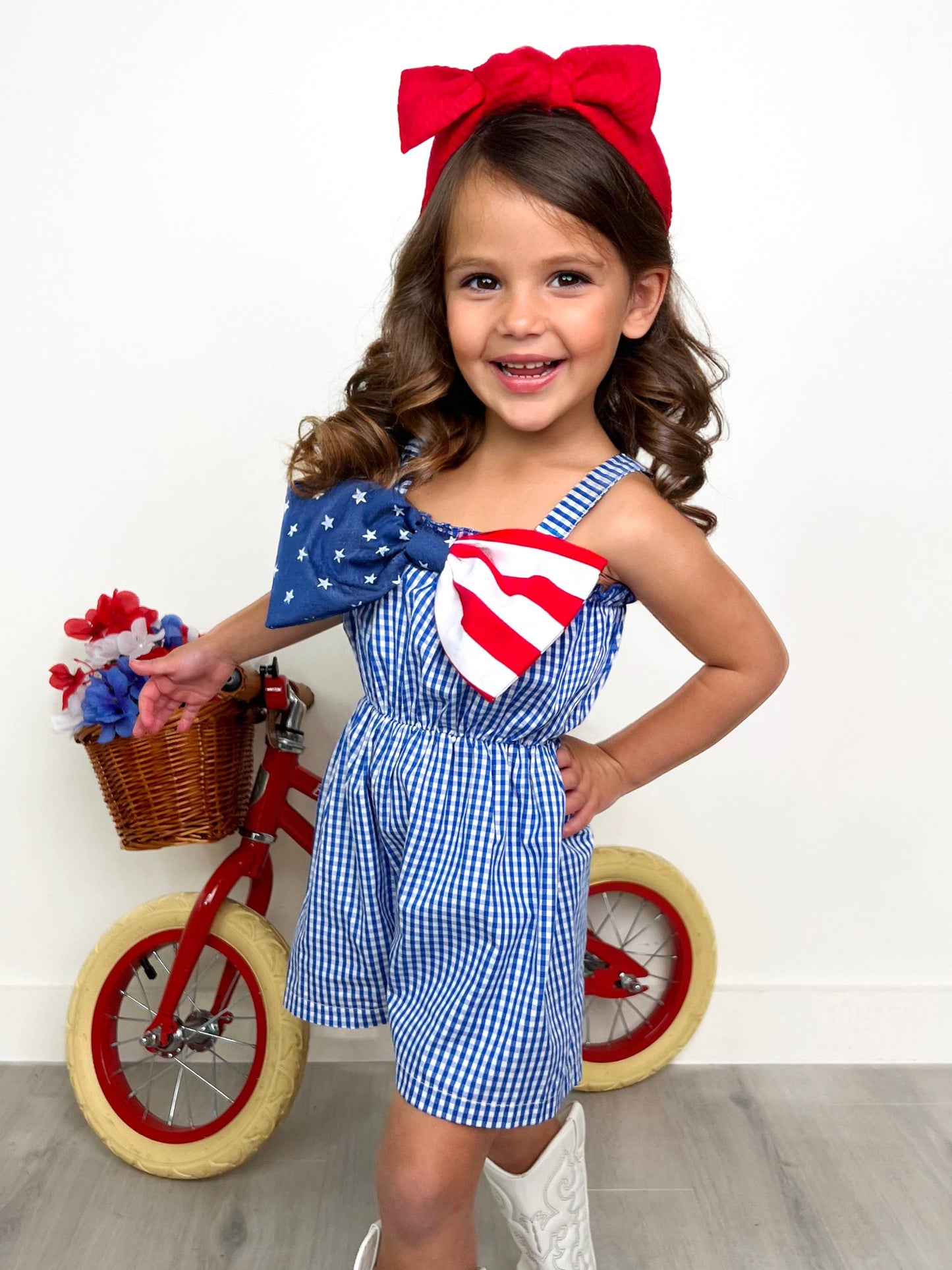 American Bow Gingham Romper