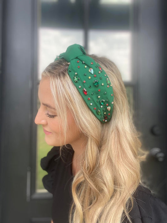 Green Holiday Sparkle Headband