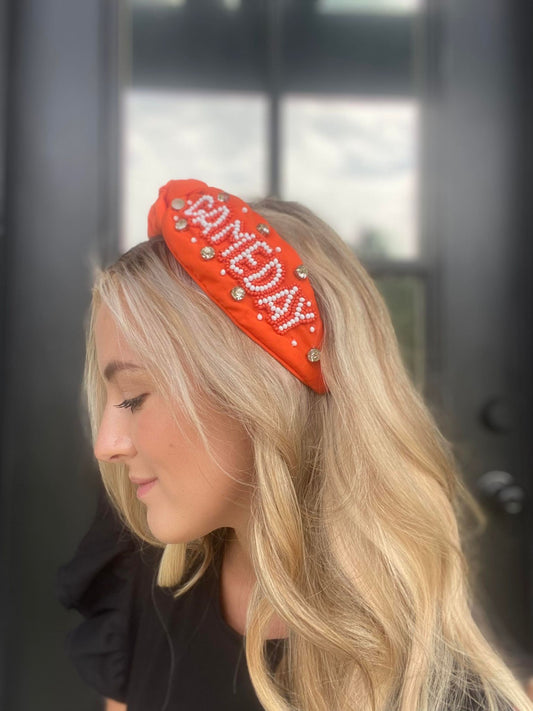 Orange & White 'GAMEDAY' Headband