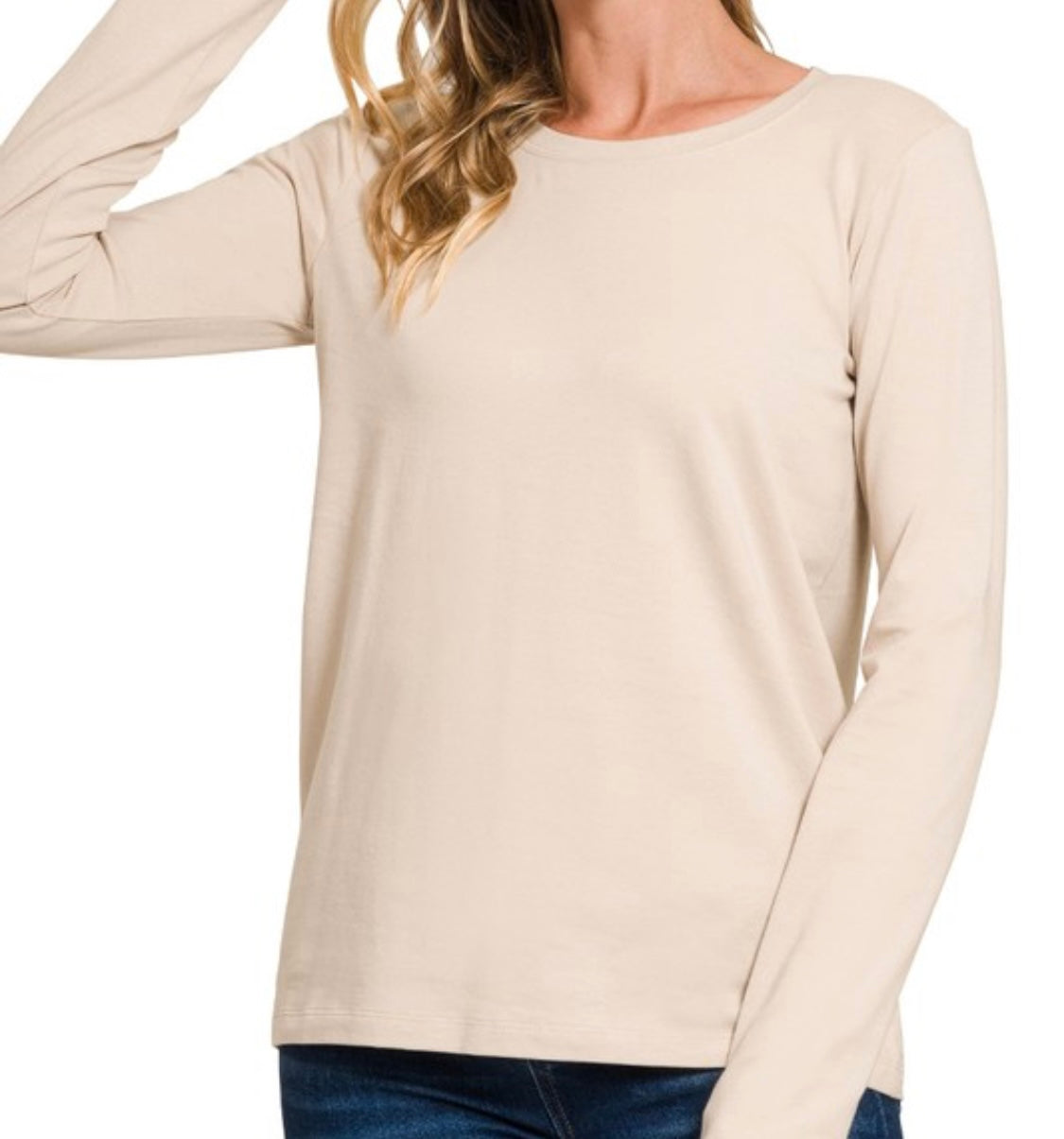 Cotton Crew Neck Long Sleeves
