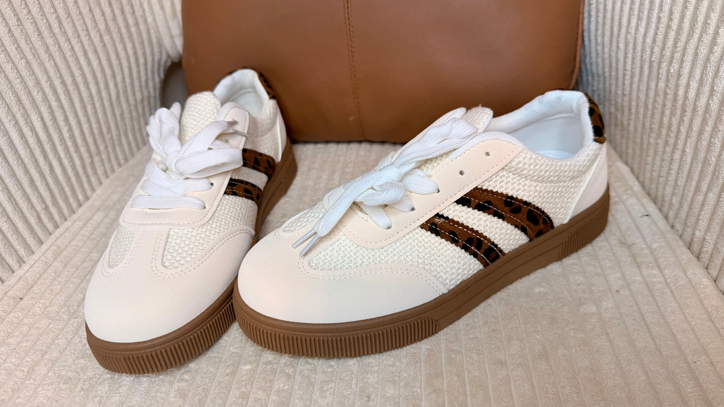 Textured Woven Leopard Patchwork Flat Sneaker | US6-10