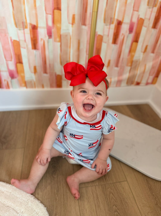4th Of July Flutter Sleeve Tennis Dress