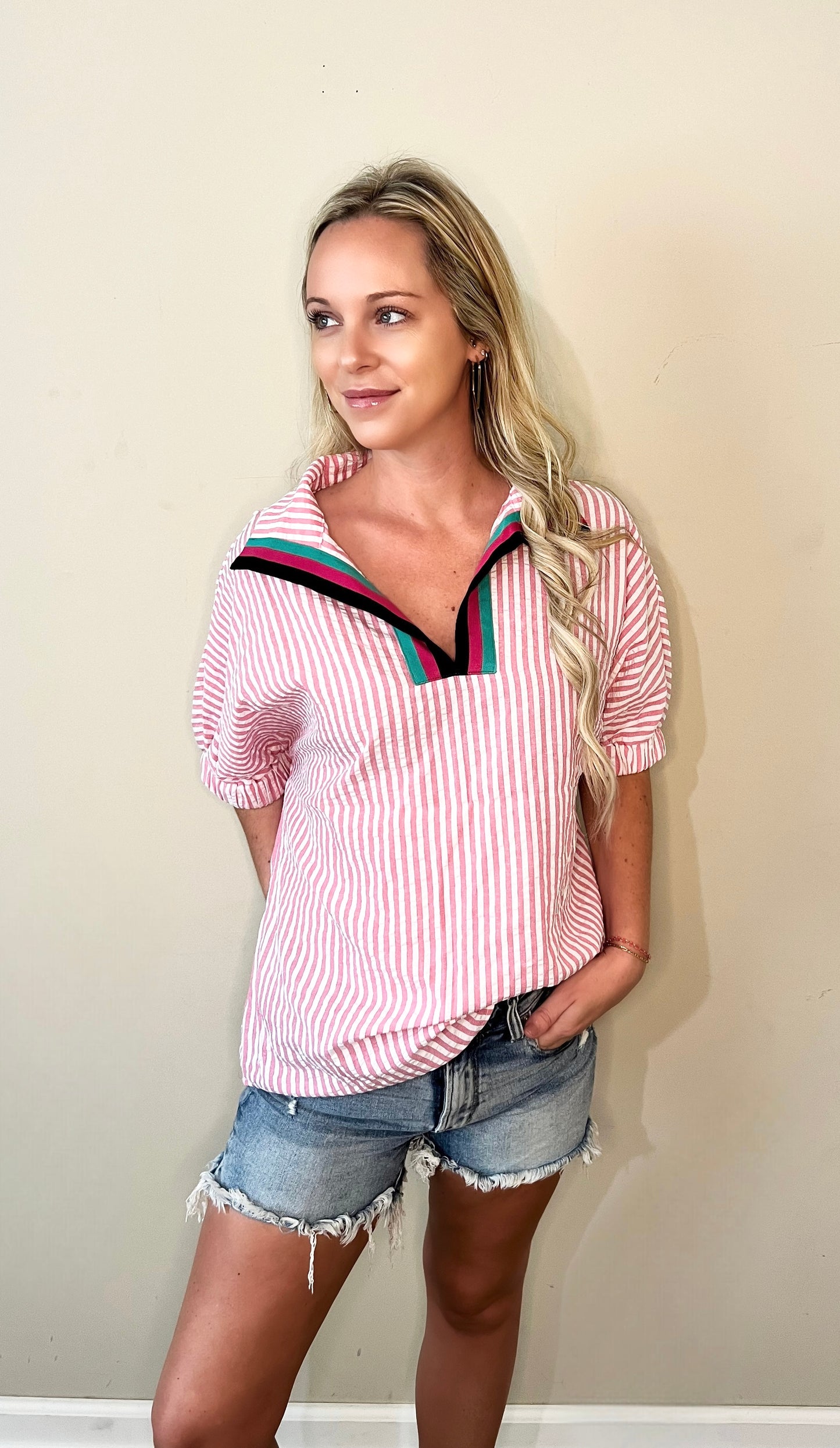 Pink Striped Shirt