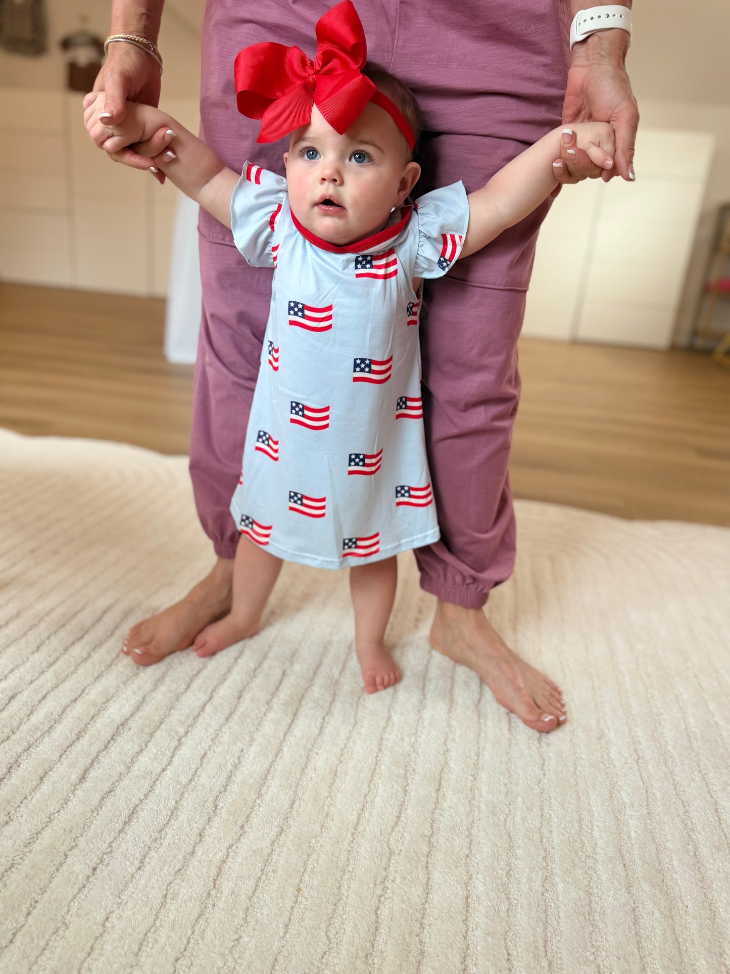 4th Of July Flutter Sleeve Tennis Dress