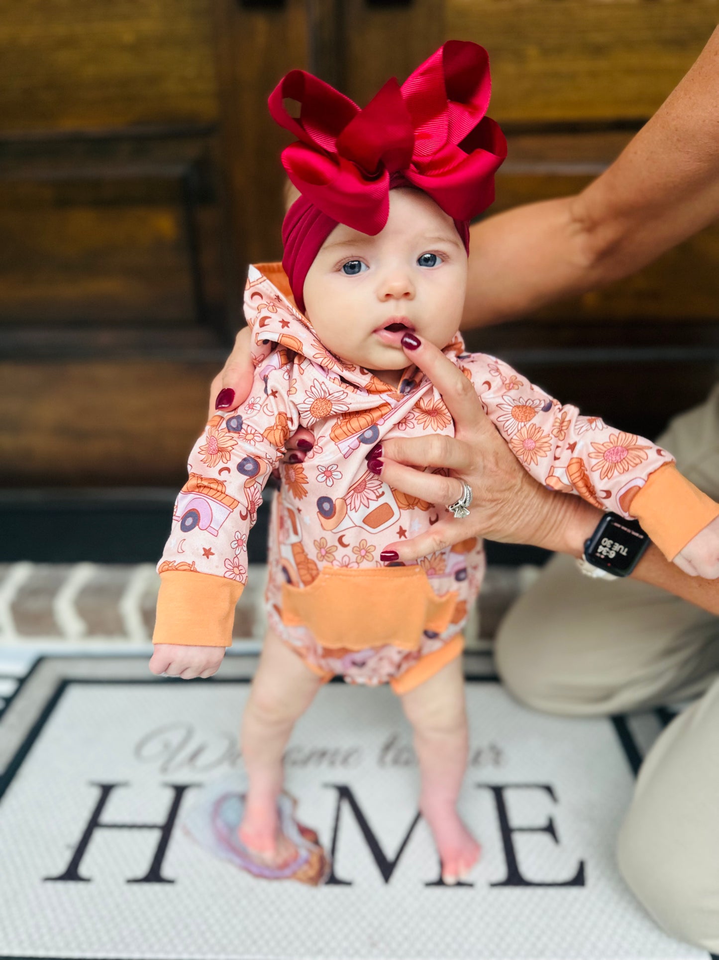 Pumpkin Truck Onesie w/ Hood
