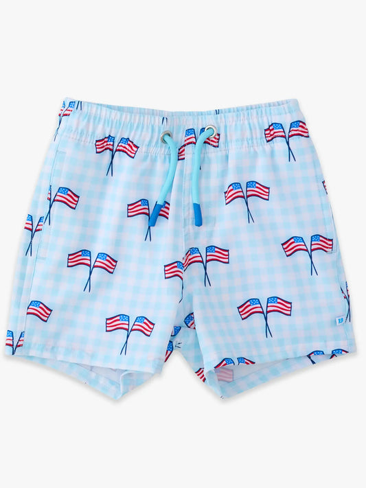 Ruffle Butts 4th of July Boys Swim