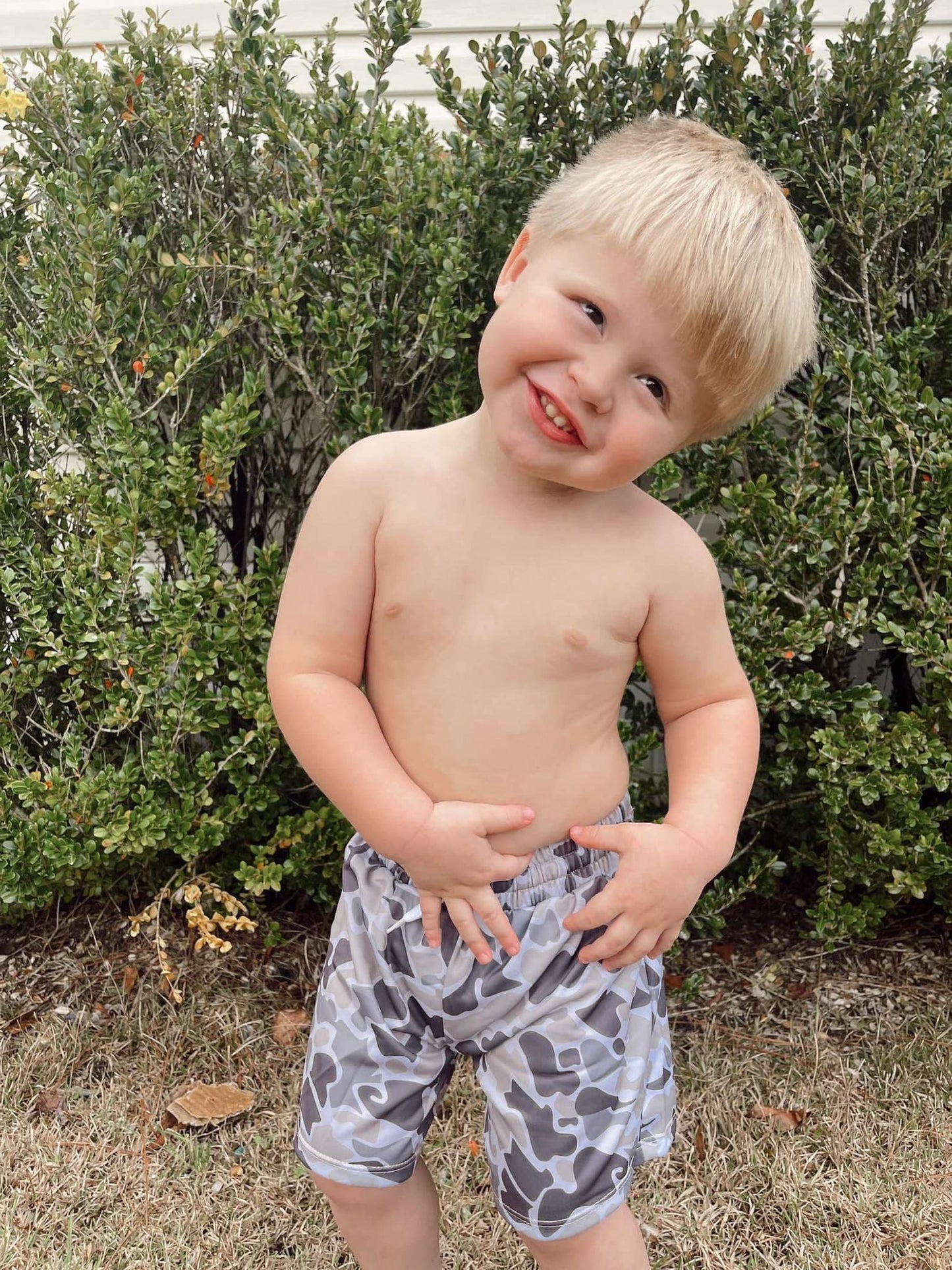 Boys Camo Swim Trunks