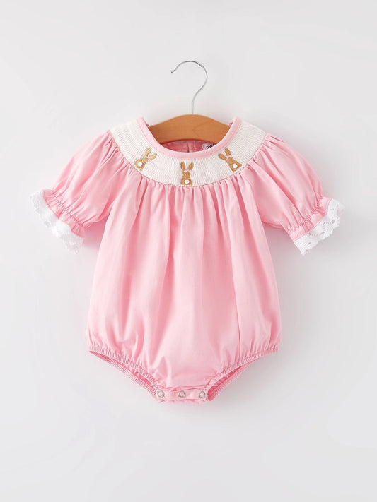 Pink Easter Smocked Bubble