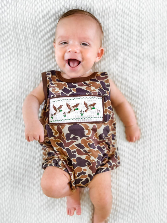 Colander Camo Smocked Tank Duck Bubble