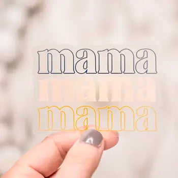 MaMa Stacked Clear Vinyl Sticker