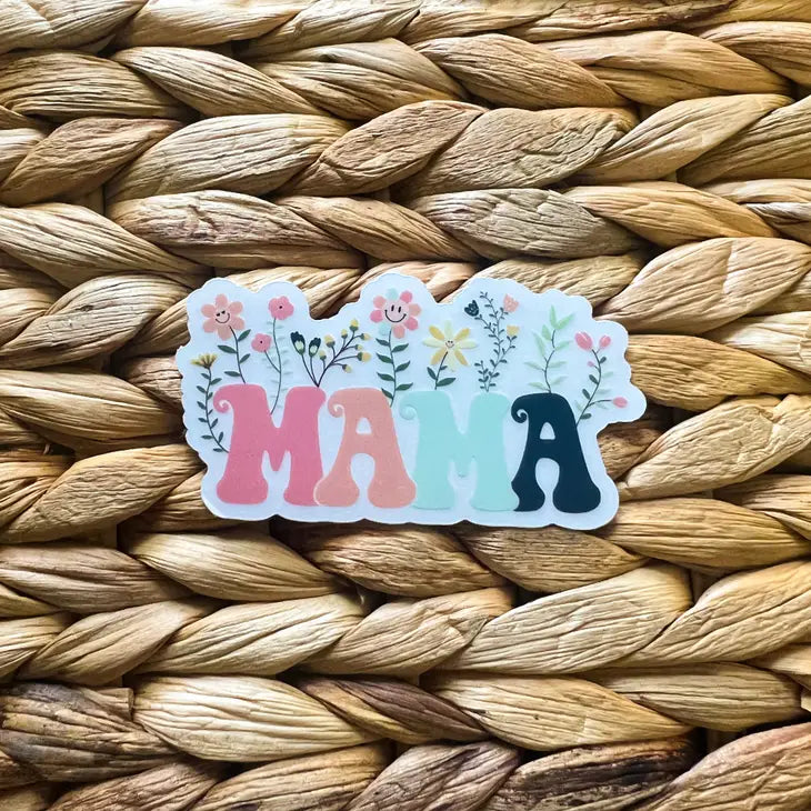 MaMa Spring Floral Clear Vinyl Sticker