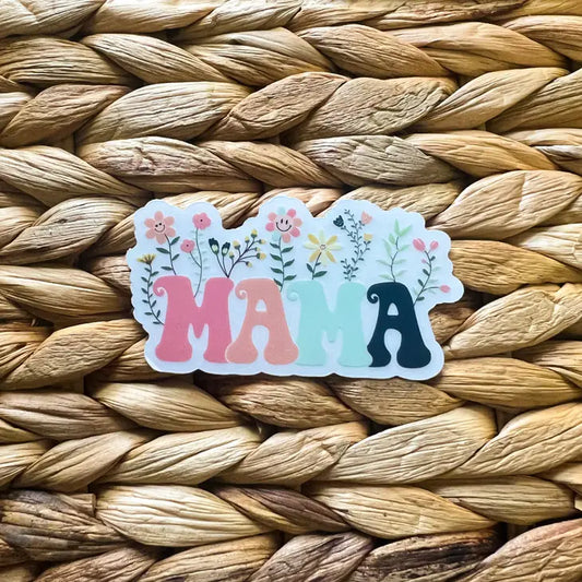 MaMa Spring Floral Clear Vinyl Sticker