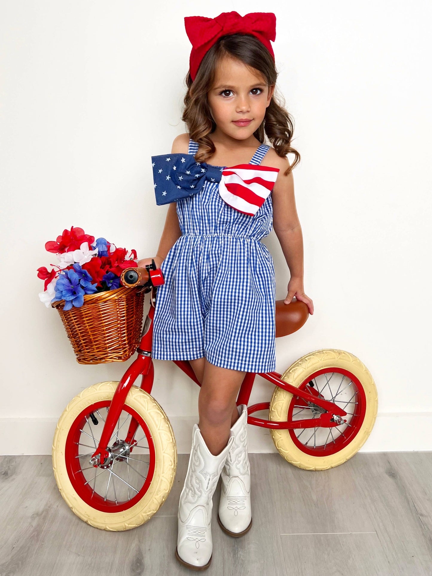 American Bow Gingham Romper