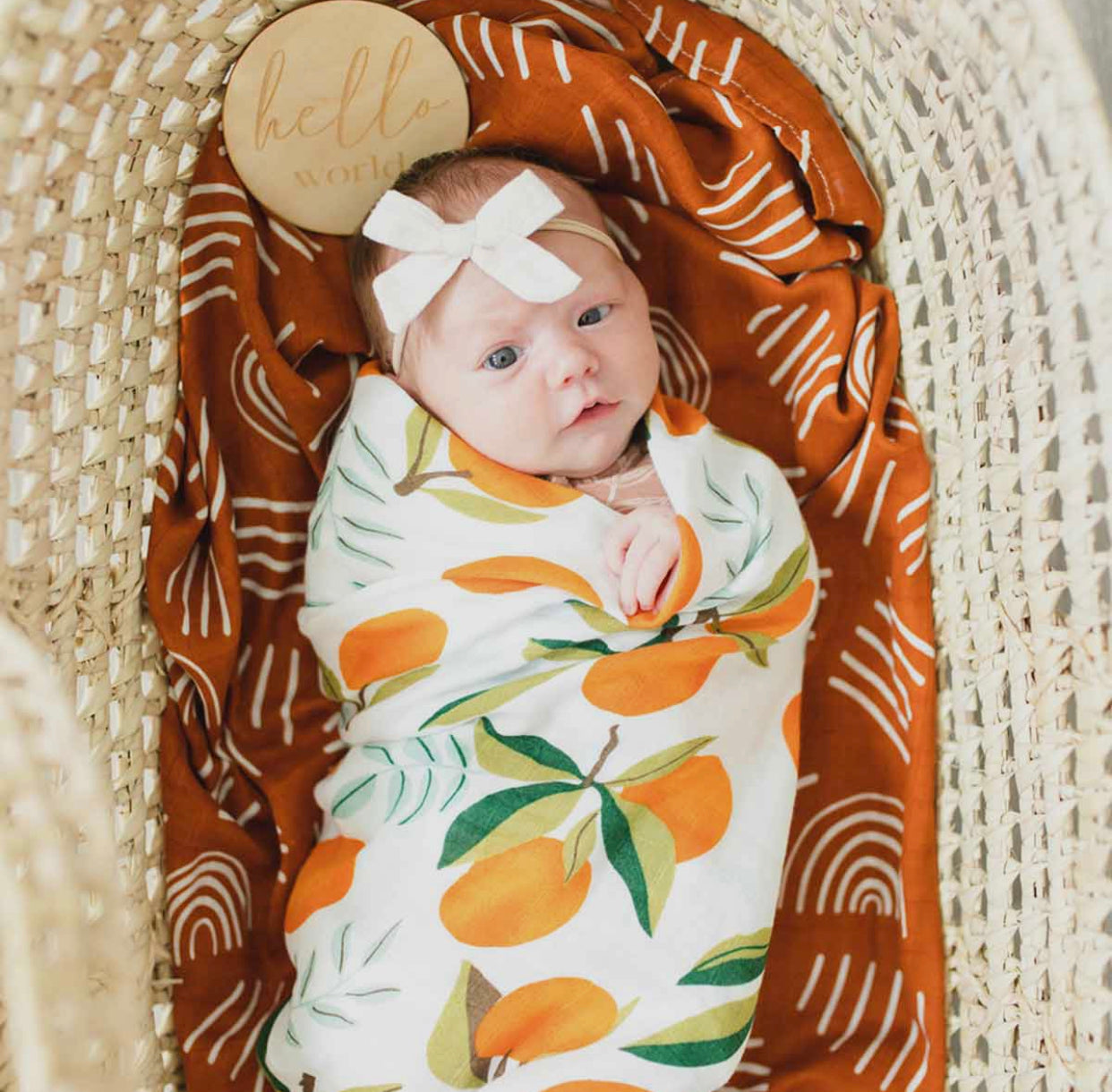 Citrus Orange Muslin Swaddle